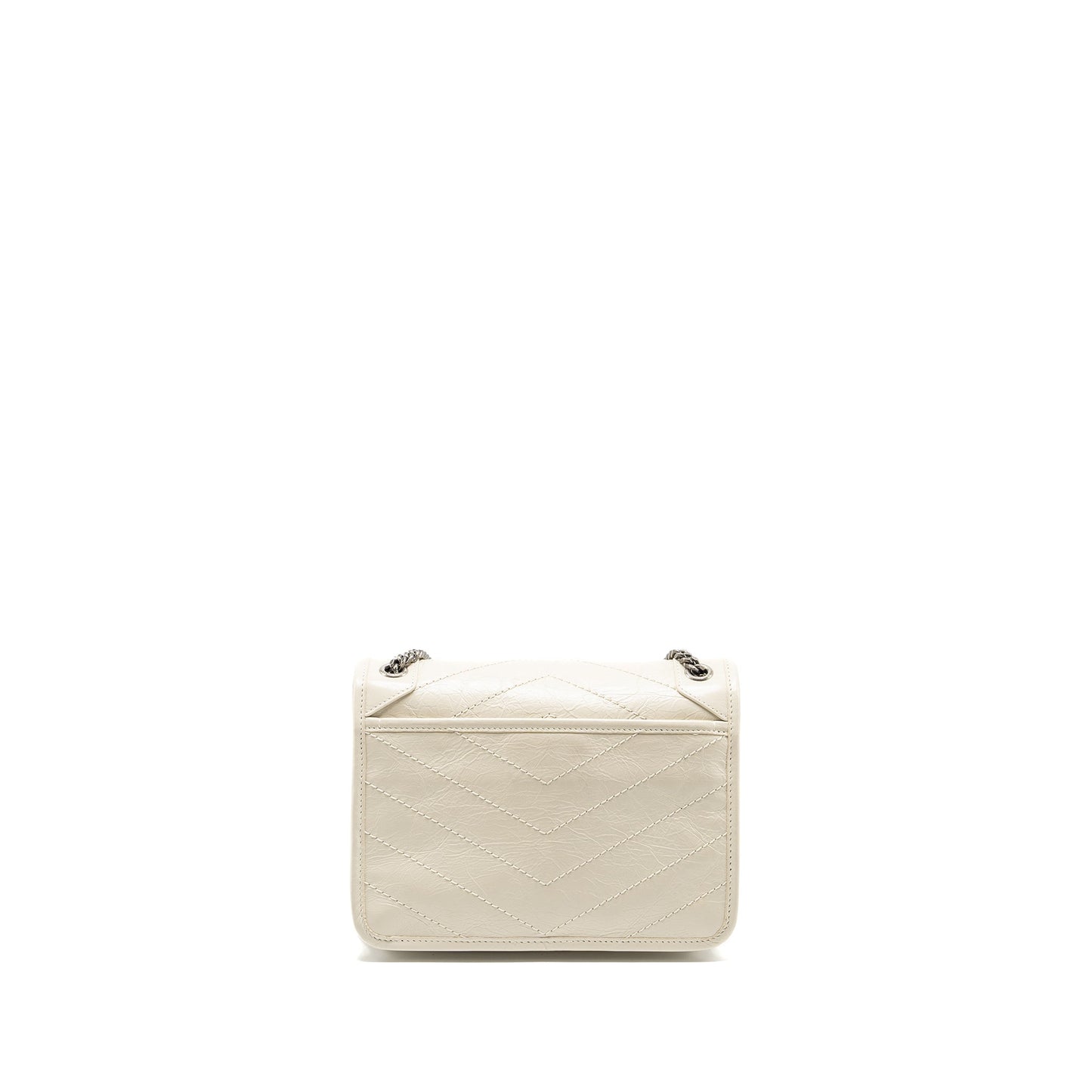 Saint Laurent/ Niki Baby Flap Purse Calfskin white