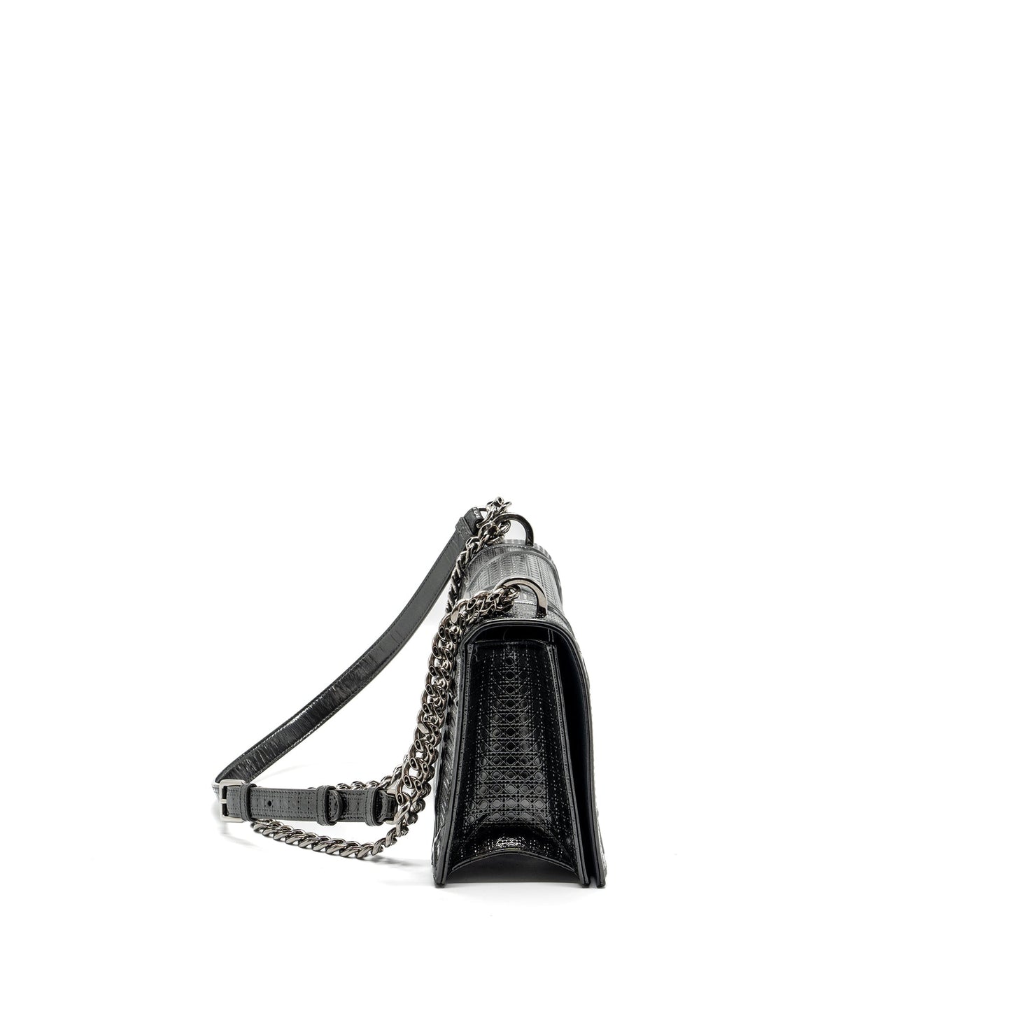 Dior medium diorama calfskin metallic silver