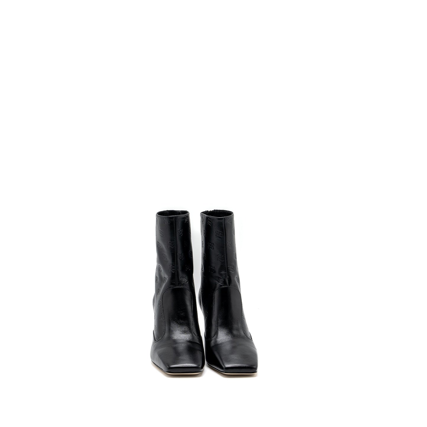 Fendi Size 38 print boots with heel leather black