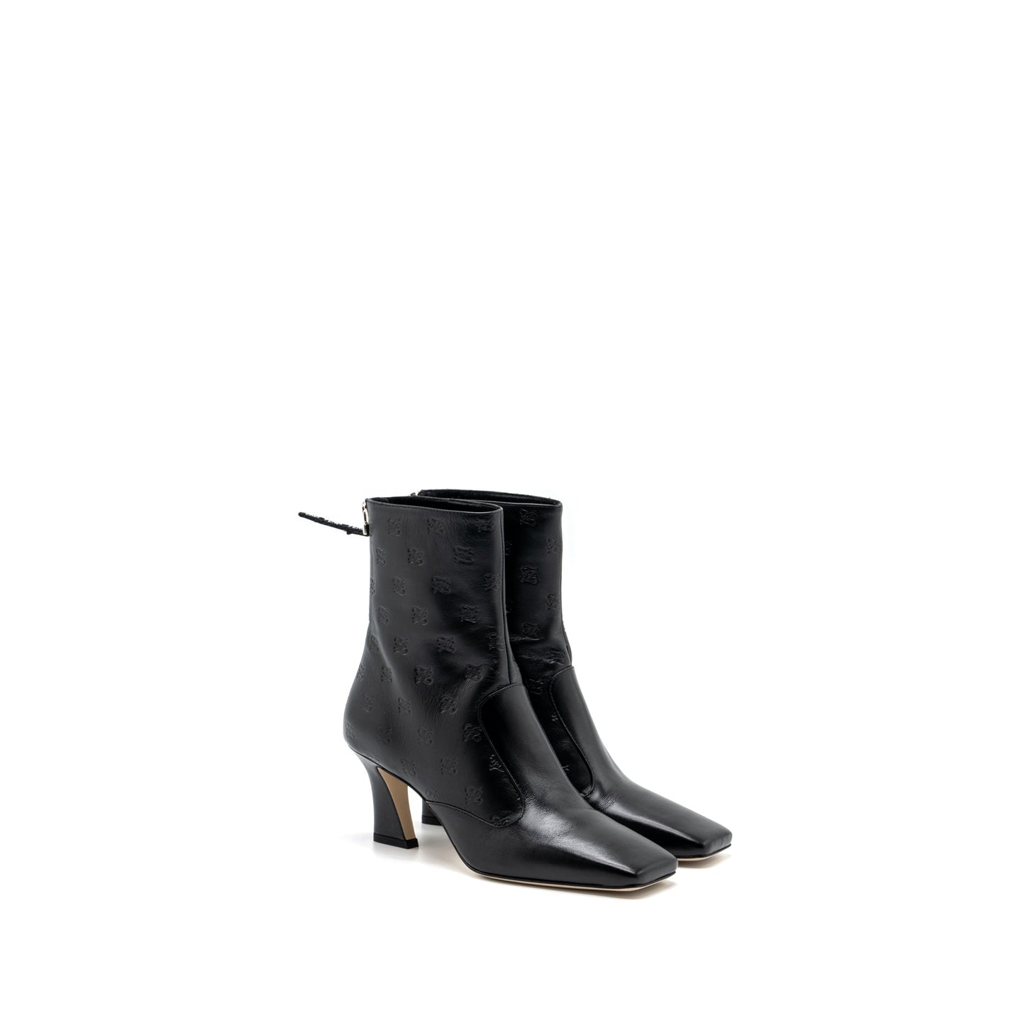 Fendi Size 38 print boots with heel leather black