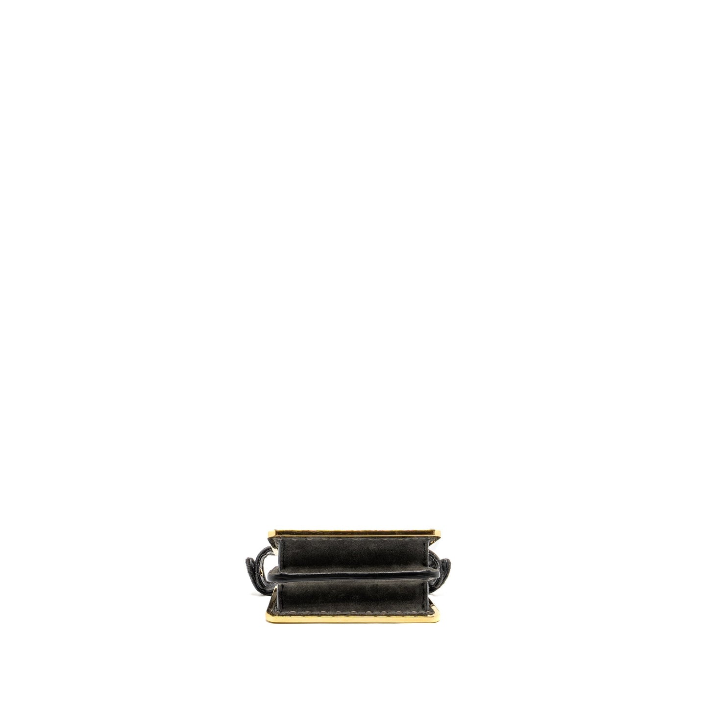 Fendi Nano Peekaboo Purse Fabric Dark Grey