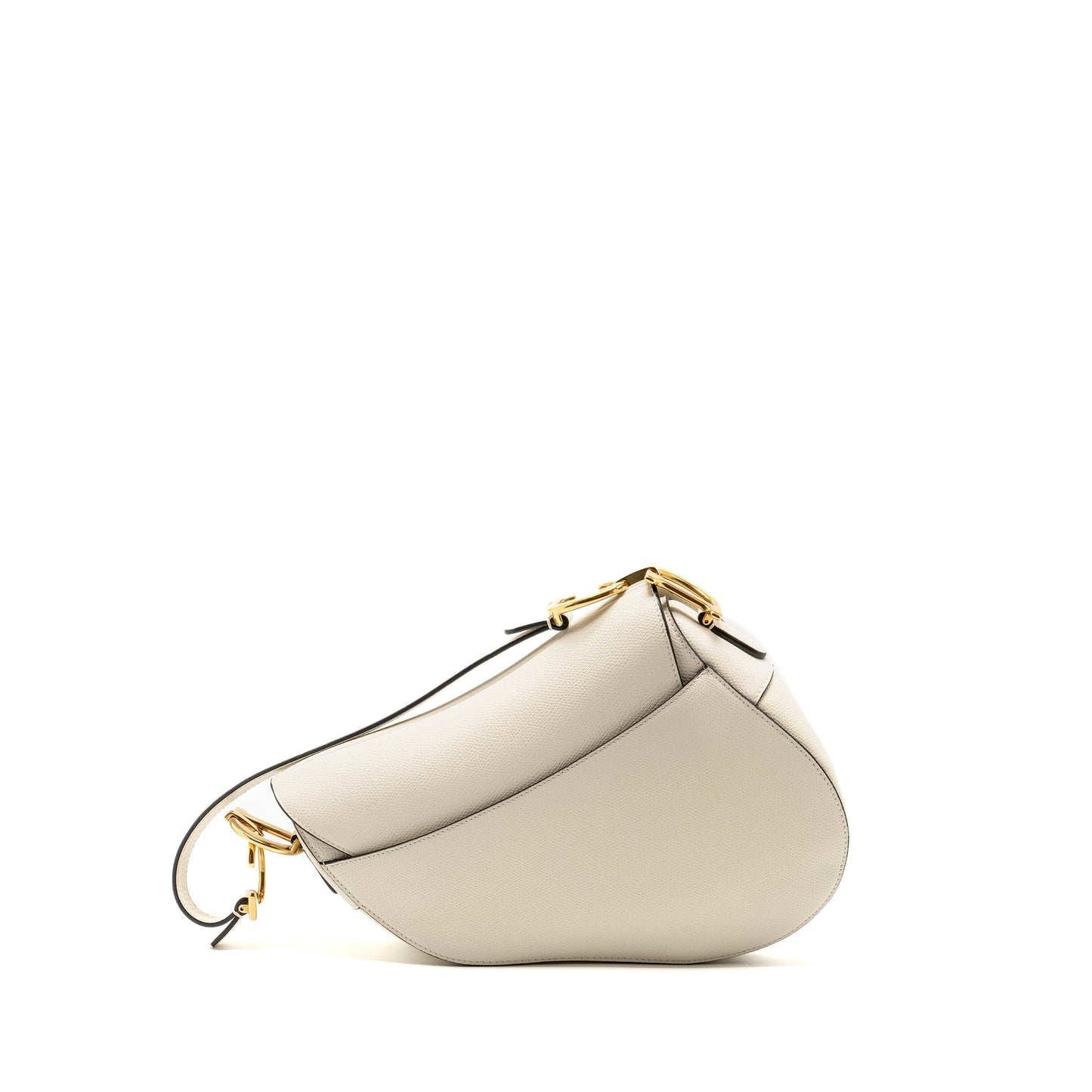 DIOR Medium Saddle Bag Calfskin White GHW