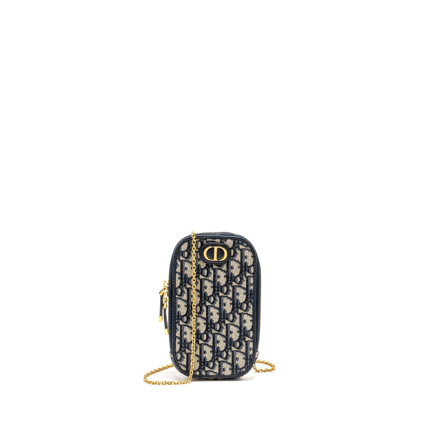 Dior 30 Montaigne Phone Pouch Oblique Jacquard Canvas Navy