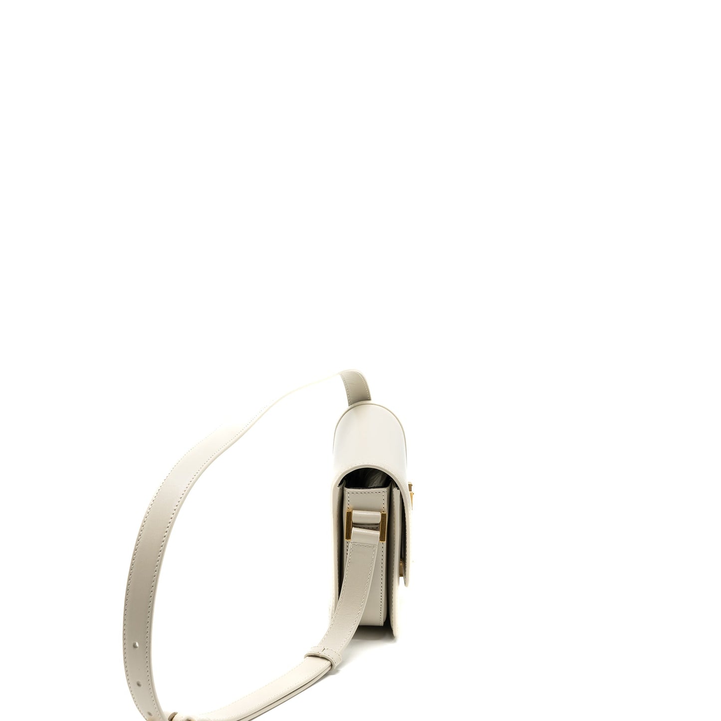Saint Laurent Small Solferino Satchel Crossbody Purse White