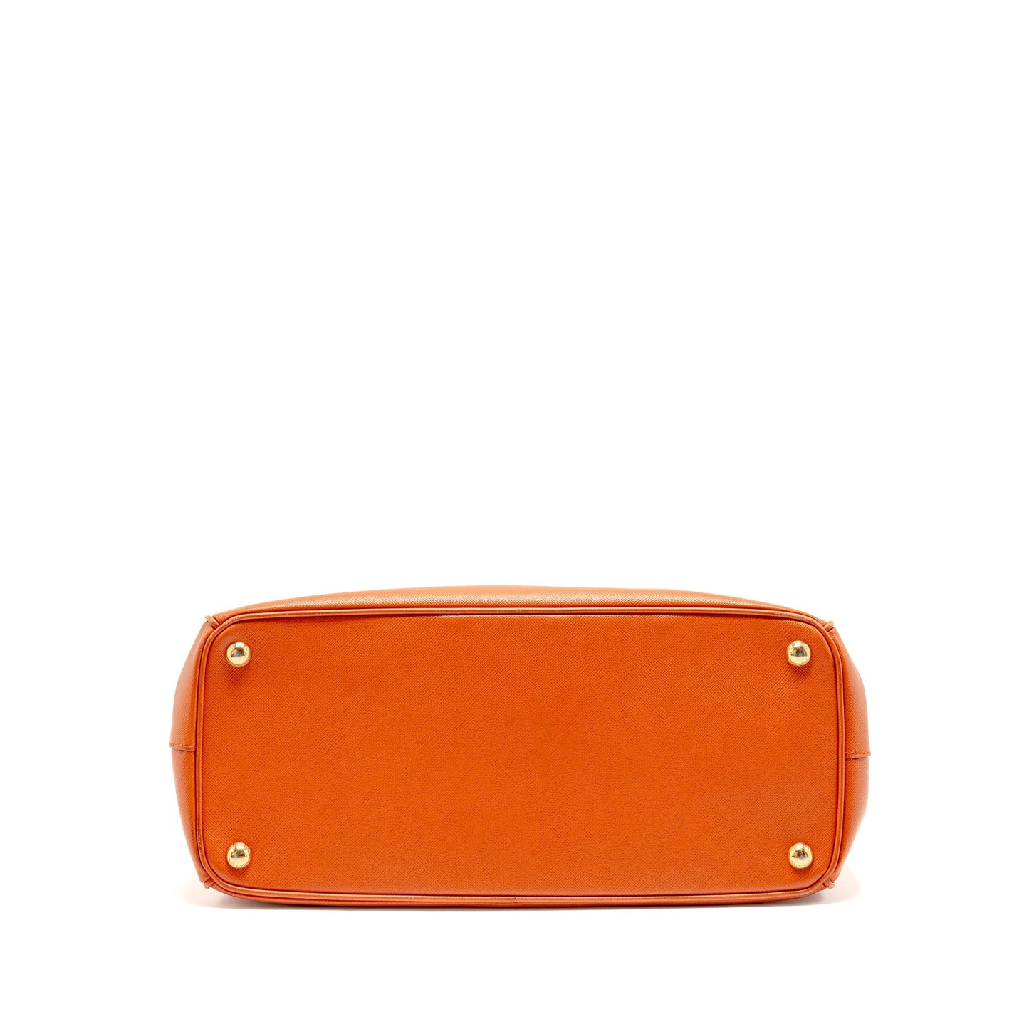 PRADA Large Saffiano Tote Purse Leather Orange