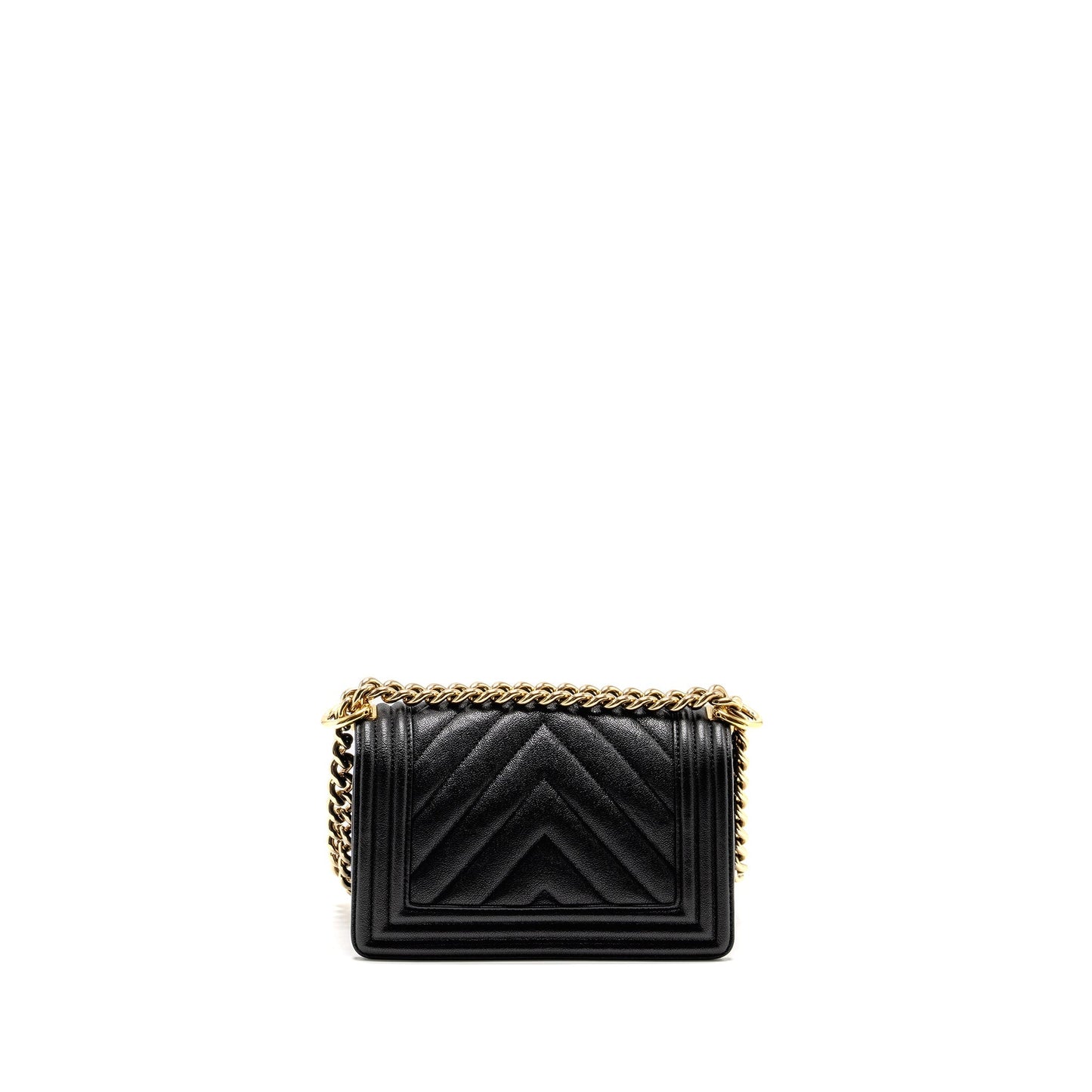 Chanel Chevron Small Boy Bag Caviar Black GHW