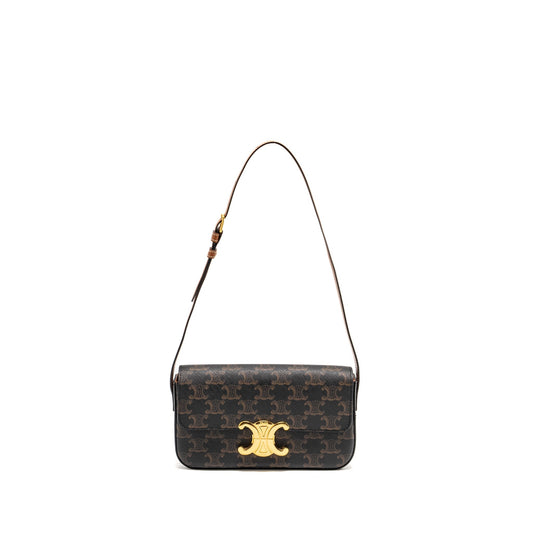 Celine Triomphe Mini Purse Calfskin Tan