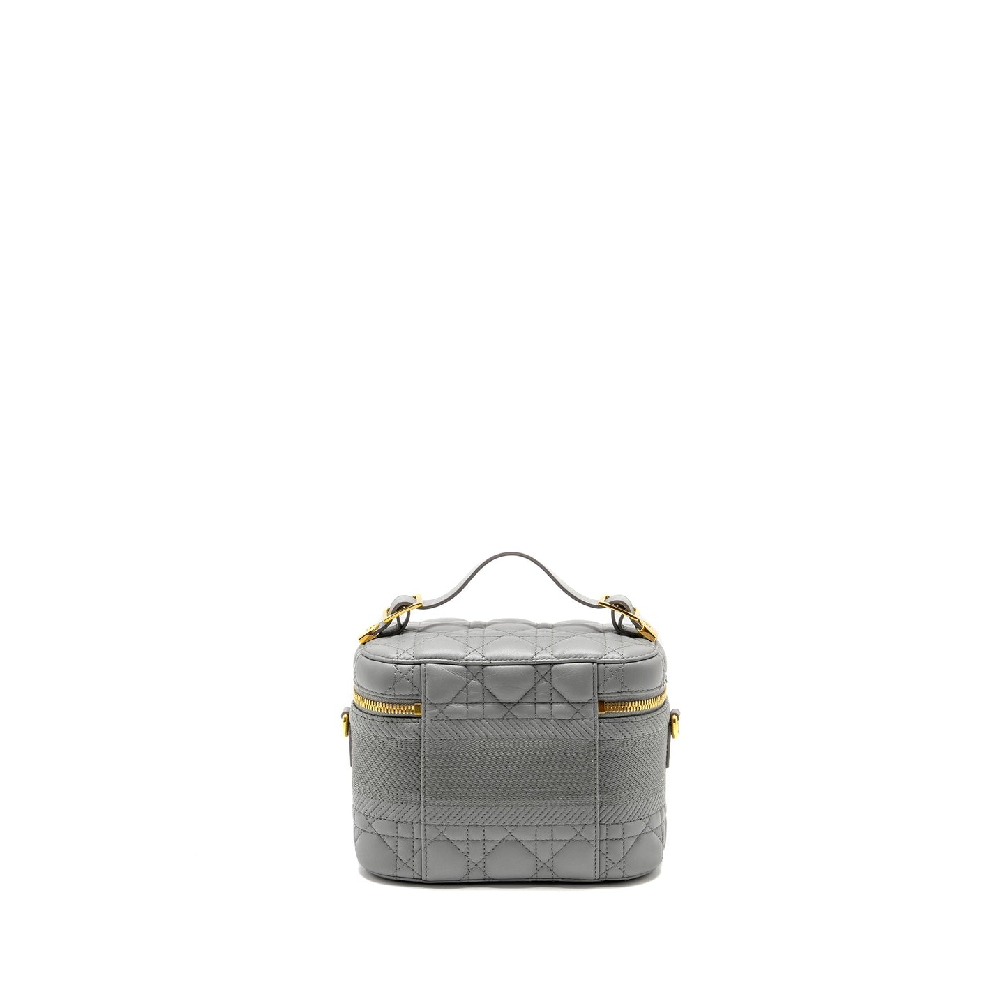Dior Small Diortravel Vanity Case Cannage Lambskin Grey