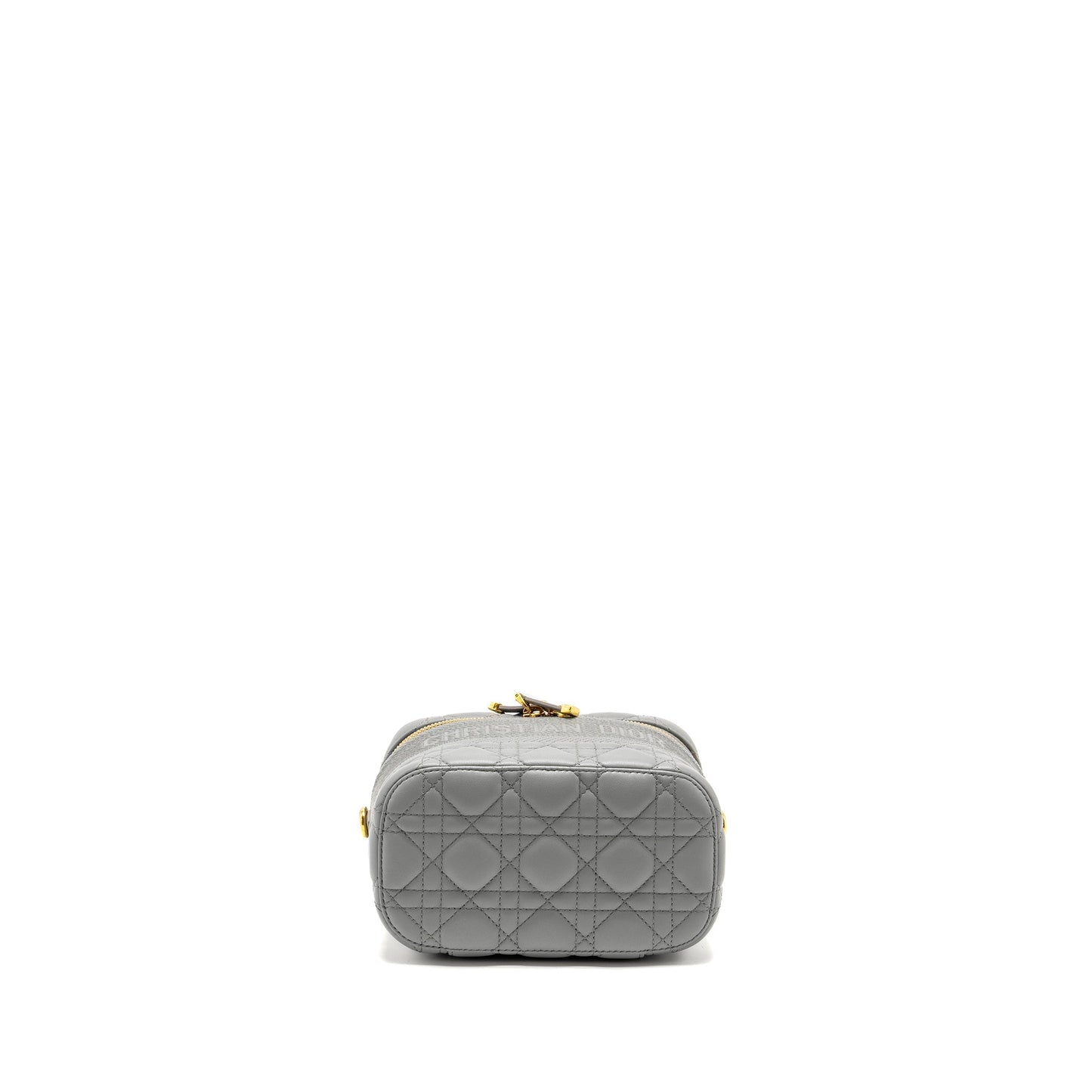 Dior Small Diortravel Vanity Case Cannage Lambskin Grey