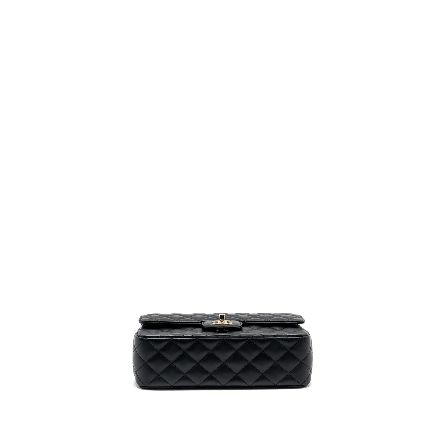 Chanel Crystal Detailed Top Handle Flap Bag Lambskin Black GHW (Microchip)