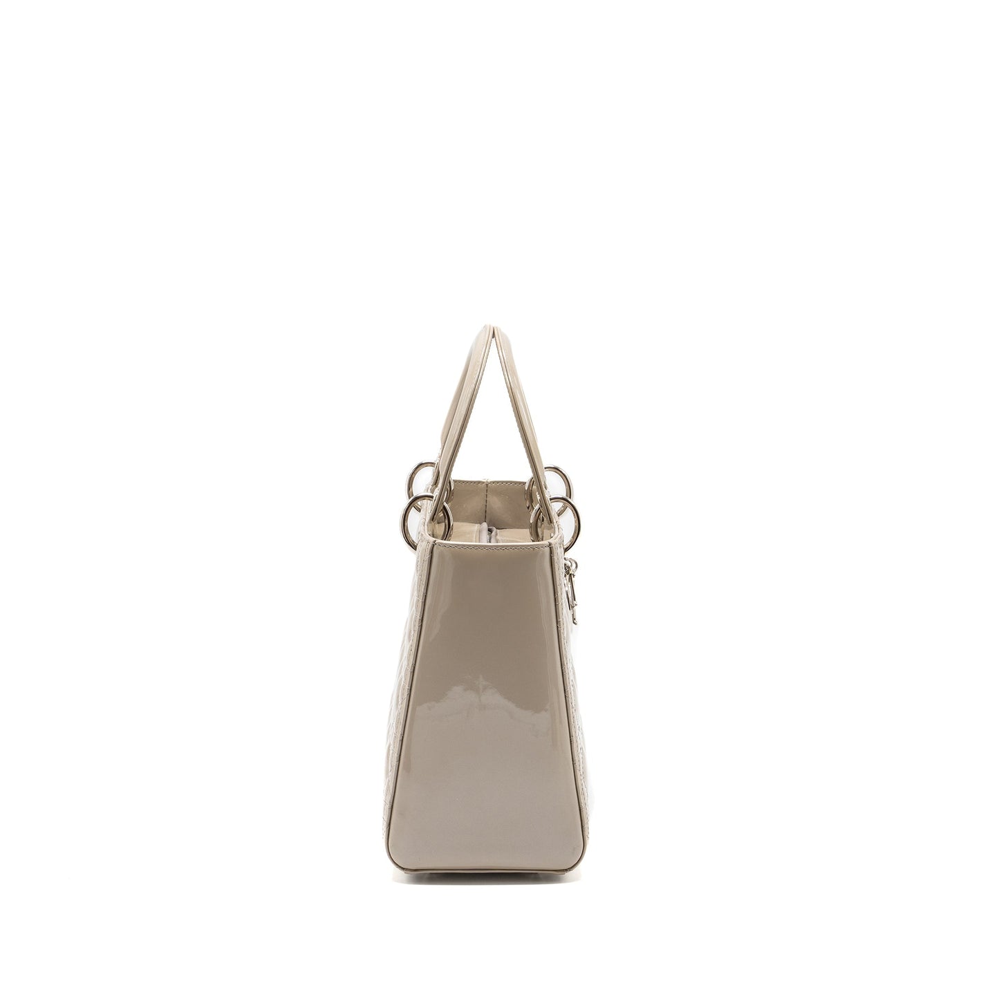 Dior medium lady dior patent light grey