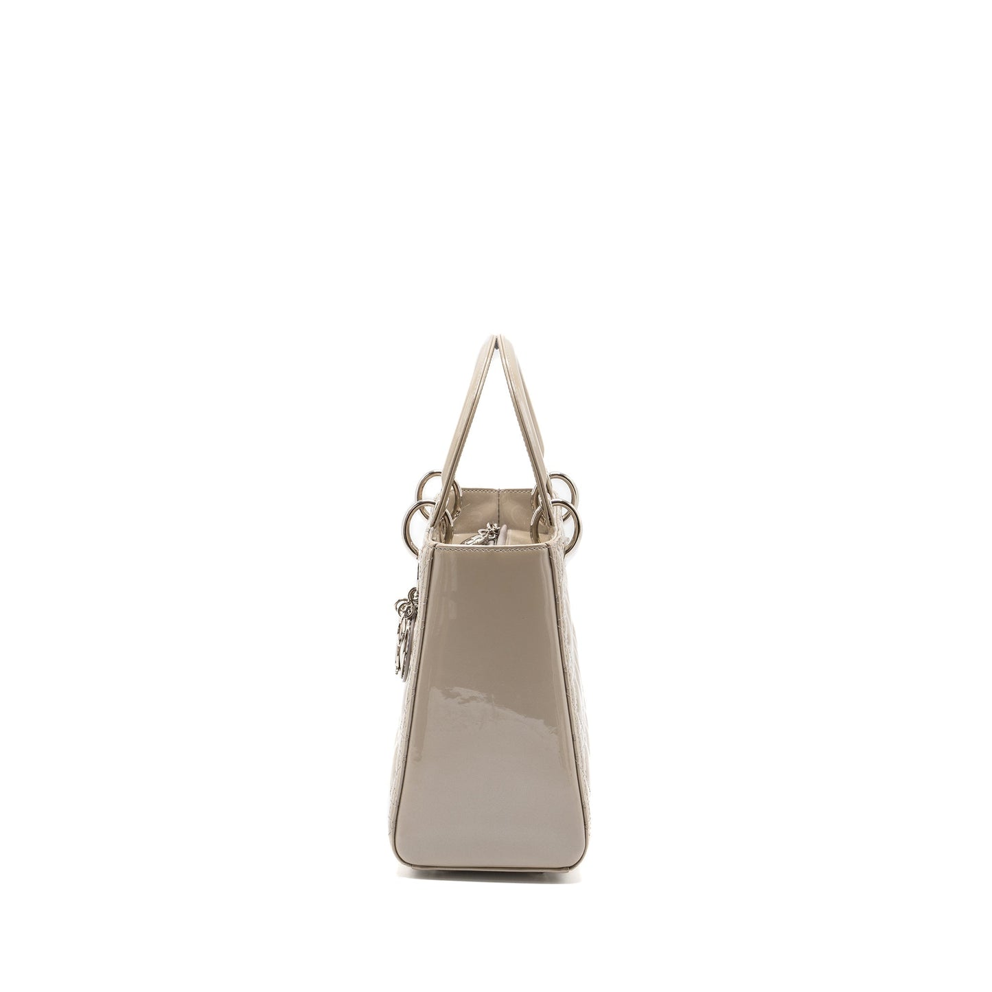 Dior medium lady dior patent light grey