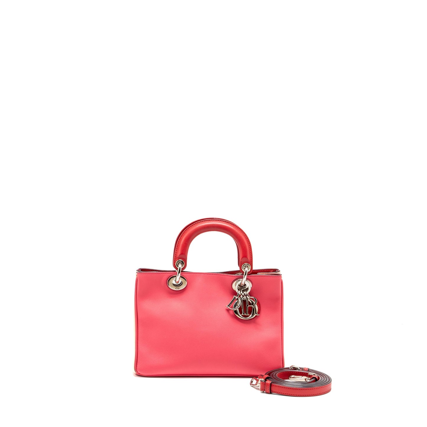 Dior Mini Diorissimo Tote Purse Calfskin Dark Pink/Light Pink