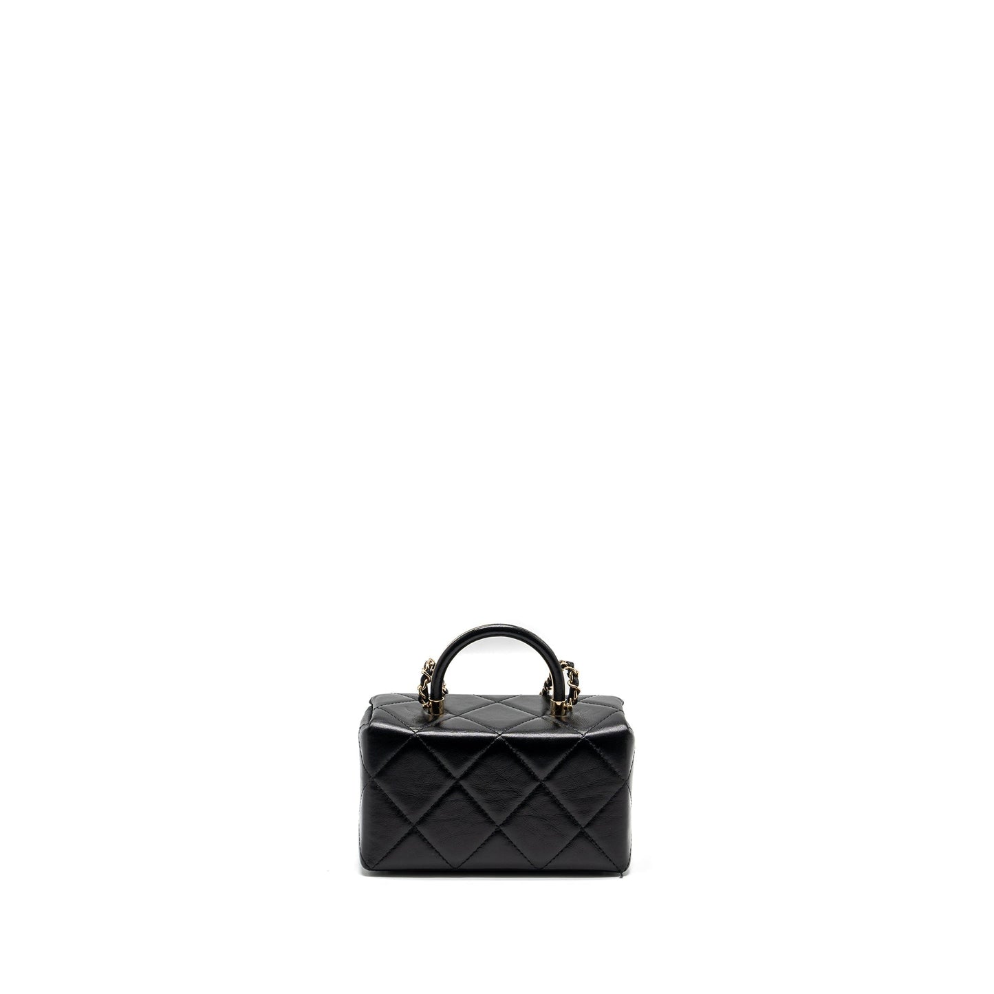 Chanel 23k top handle vanity bag shiny calfskin black GHW (microchip)