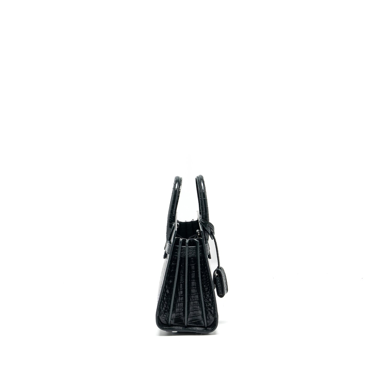 Saint Laurent/ Sac de Jour Nano Crocodile-Embossed Calfskin Dark Green