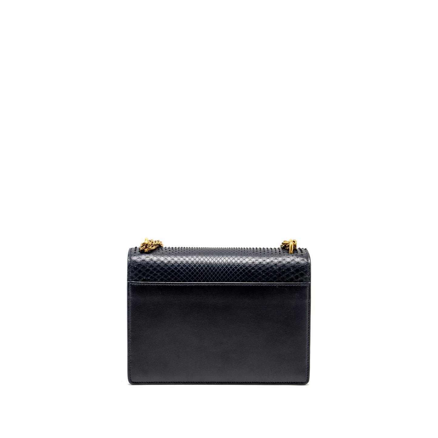 Saint Laurent / Sunset Purse Python/Suede Navy