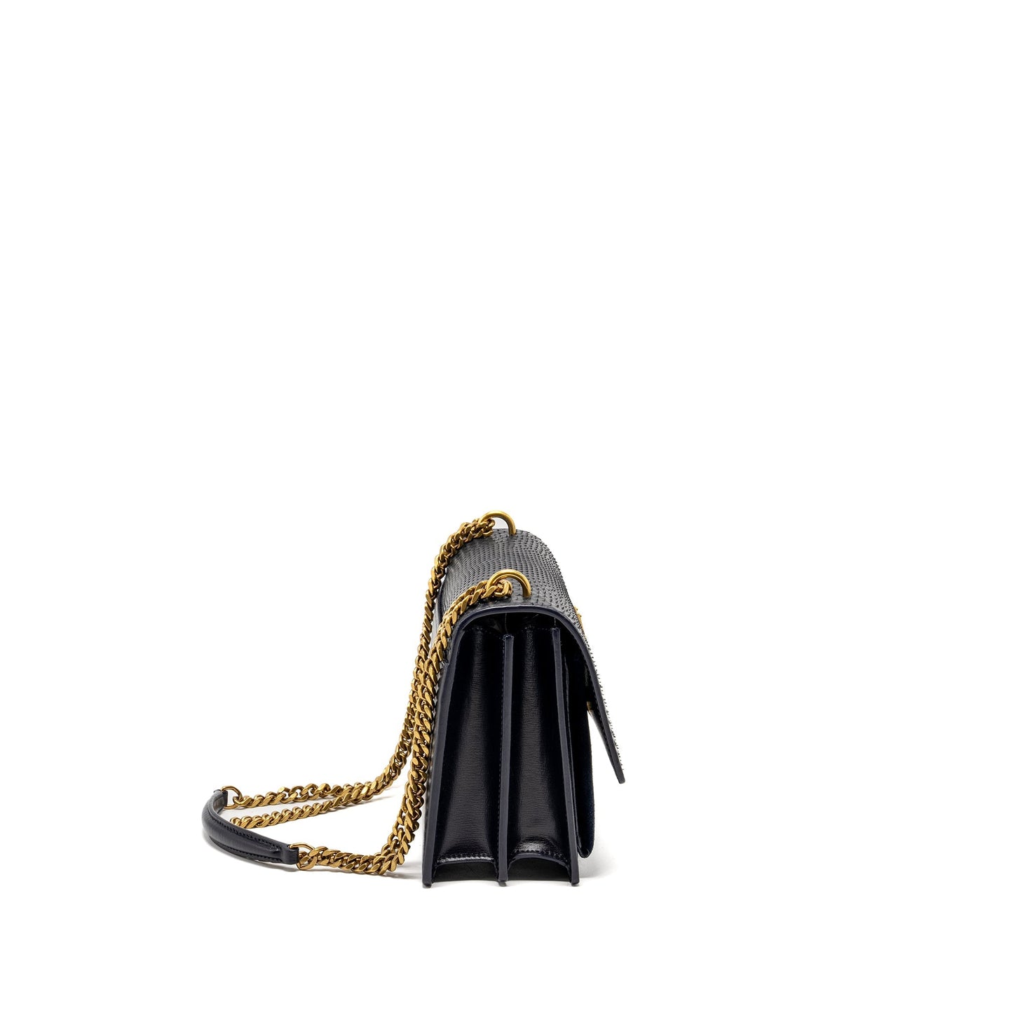 Saint Laurent / Sunset Purse Python/Suede Navy