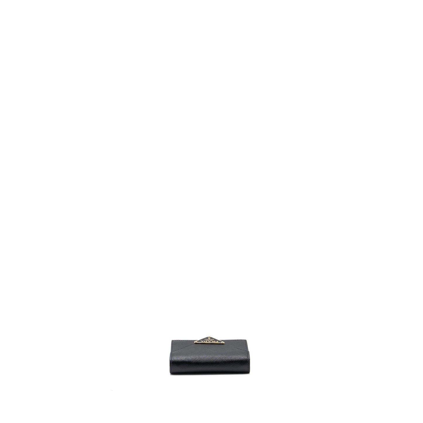 Prada Card Holder With Shoulder Strap Saffiano Leather Black