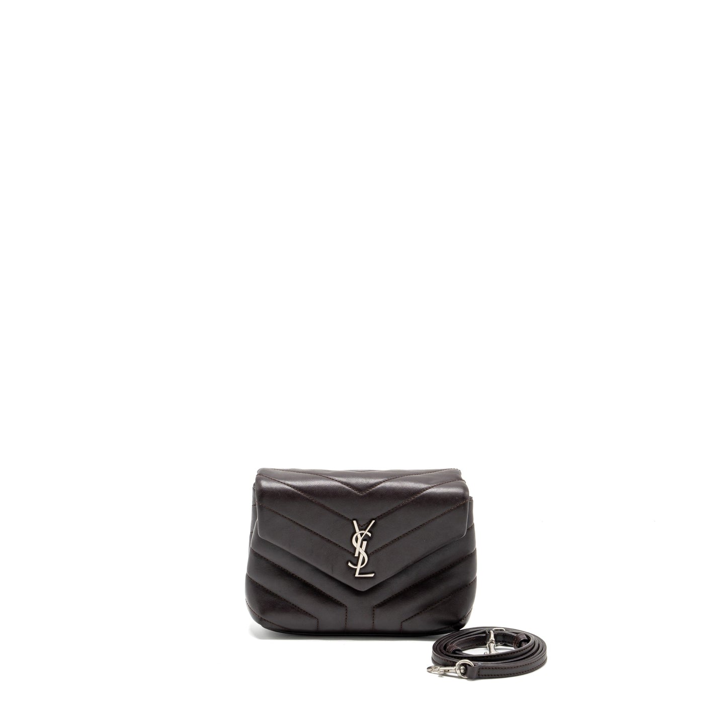 Saint Laurent/ Loulou Toy Strap Purse Calfskin Brown