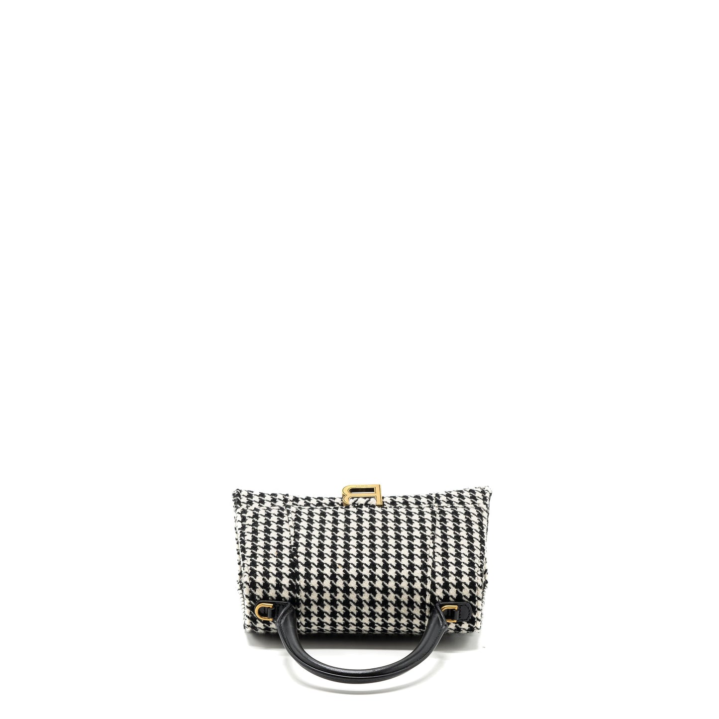 Balenciaga Hourglass S Wool Houndstooth Black/White