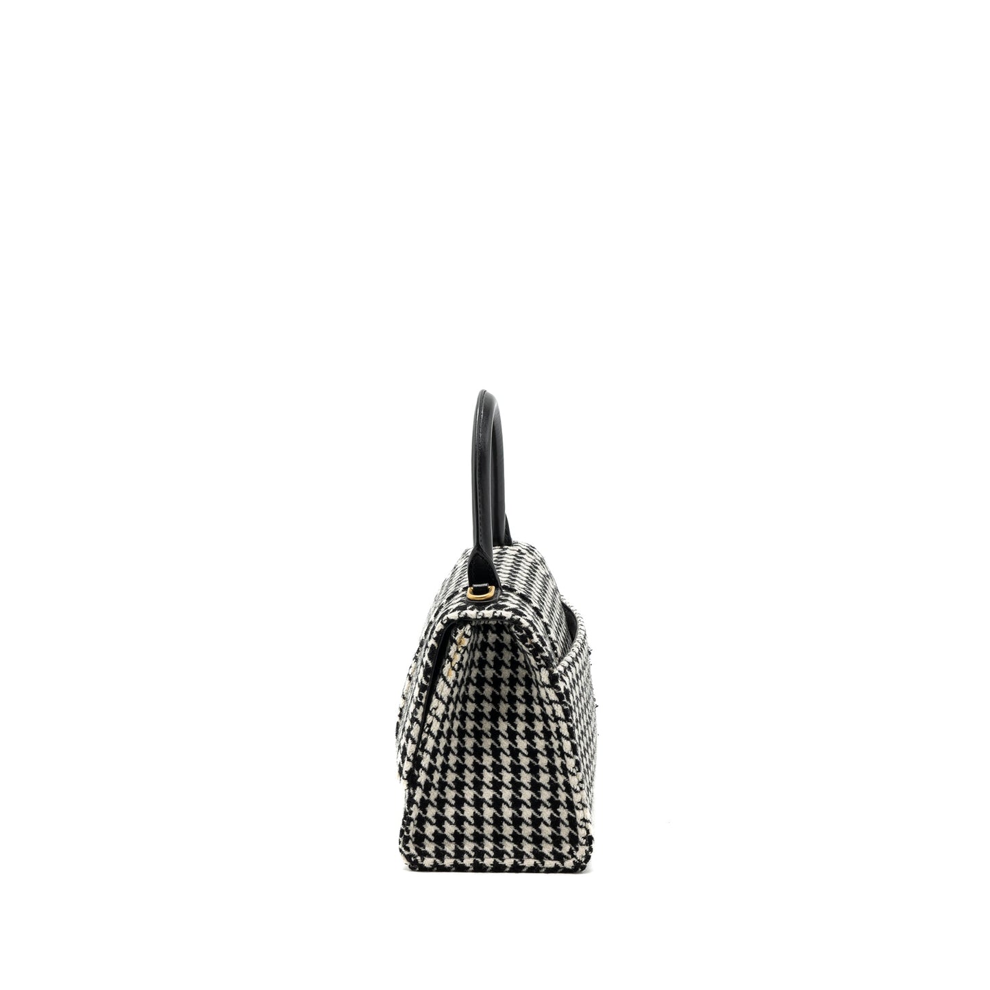 Balenciaga Hourglass S Wool Houndstooth Black/White