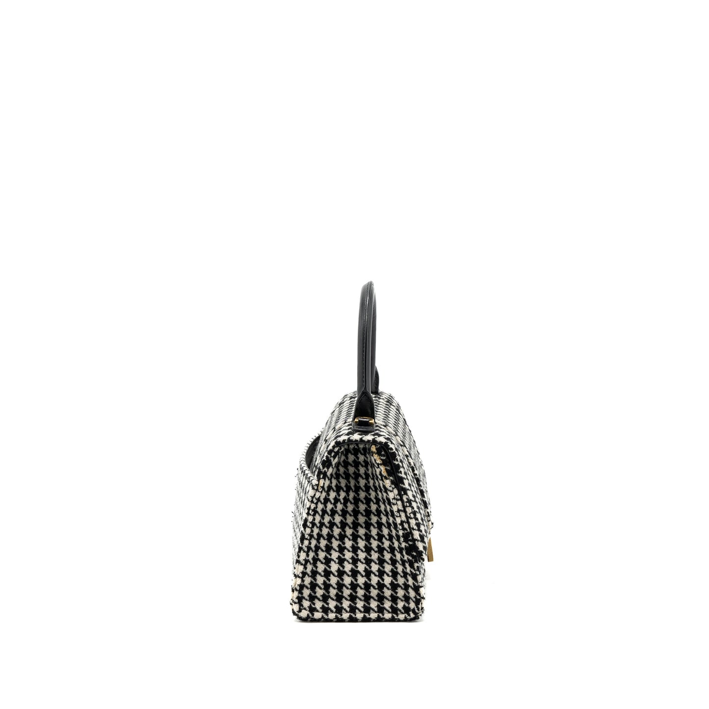Balenciaga Hourglass S Wool Houndstooth Black/White