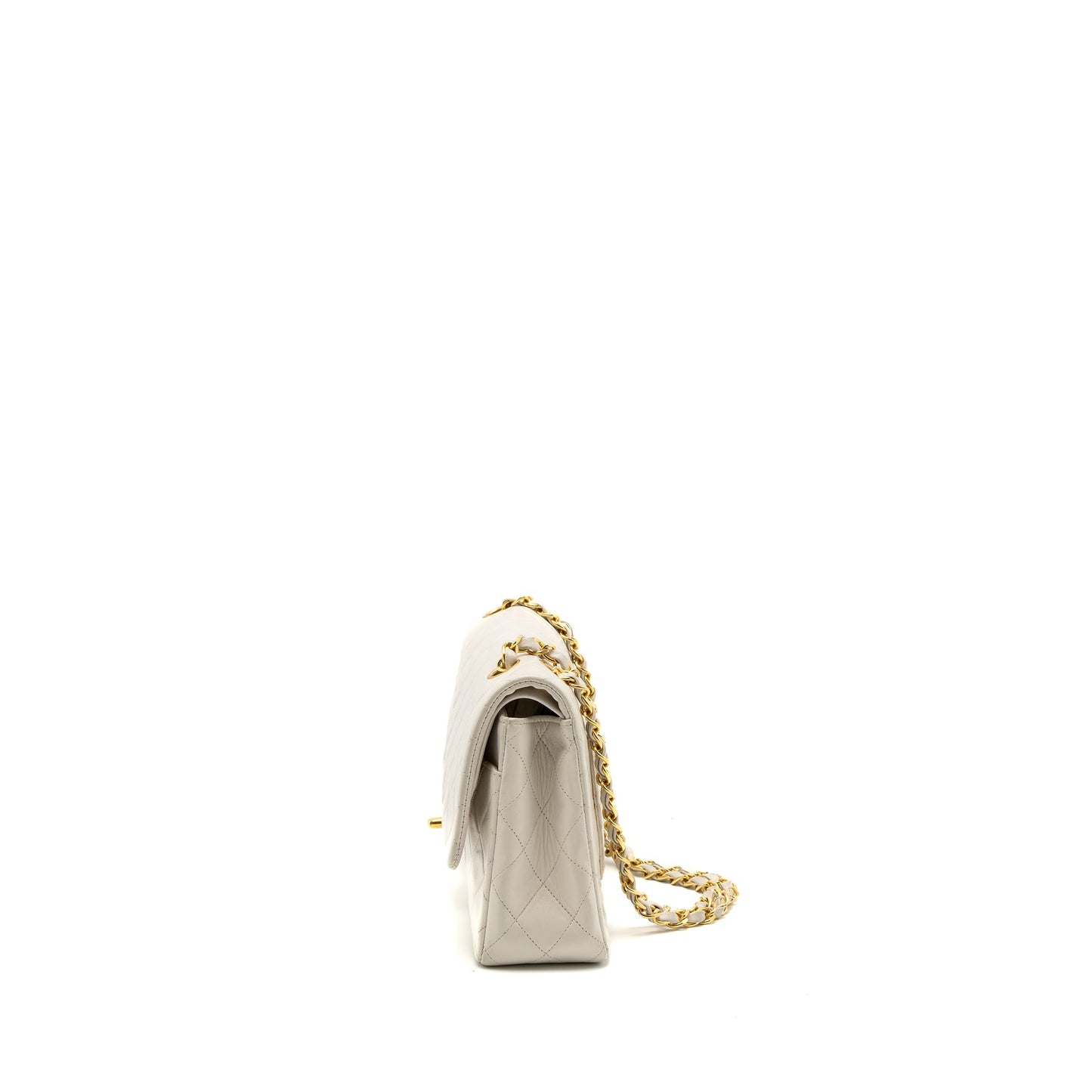 Chanel   Medium Classic Double Flap Bag Lambskin White GHW