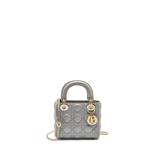 Dior Mini Lady Dior Lambskin Grey