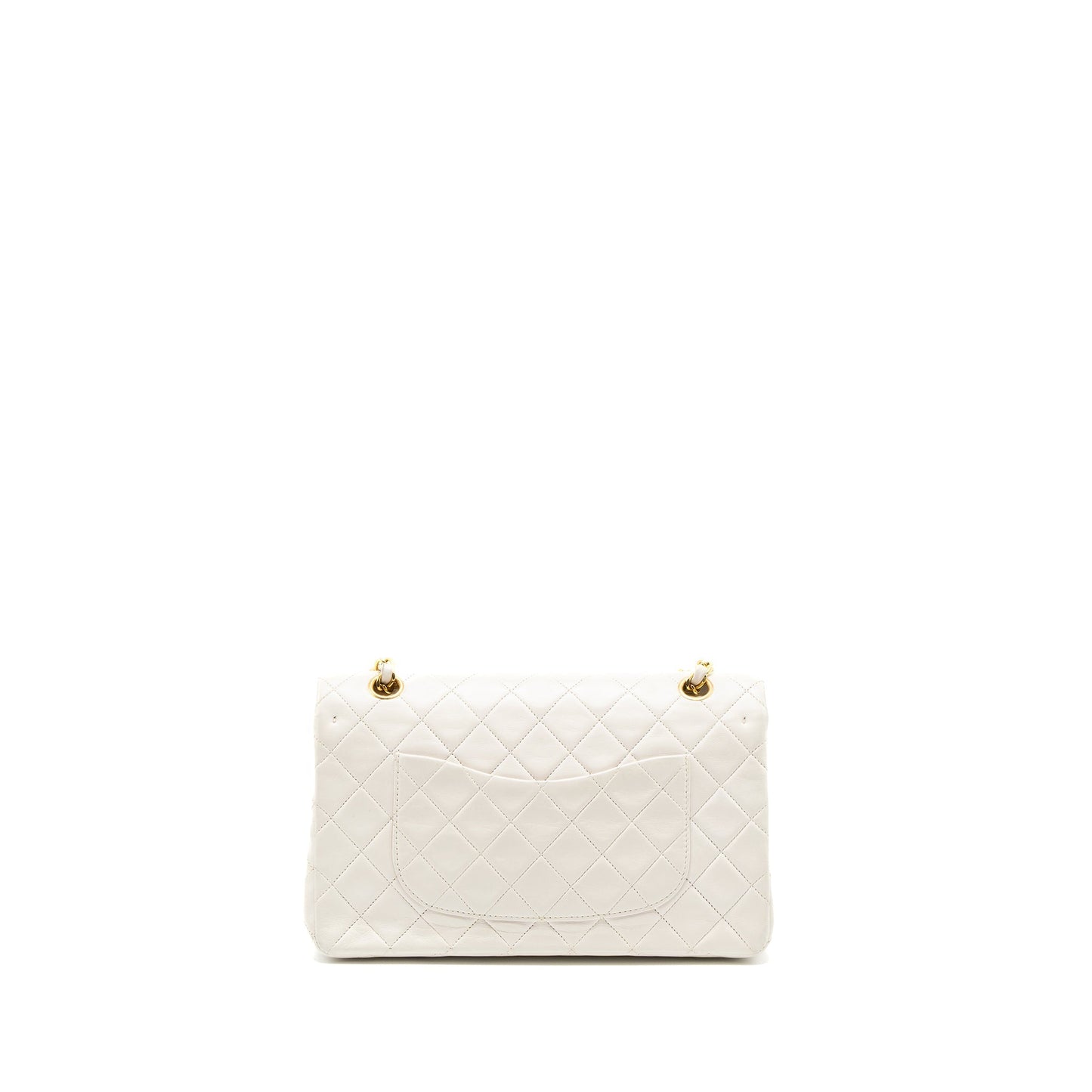 Chanel   Medium Classic Double Flap Bag Lambskin White GHW