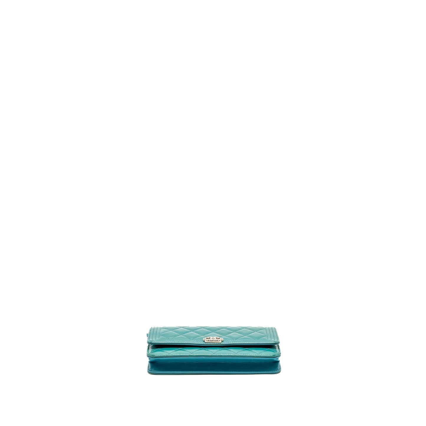 Chanel Boy Wallet on Chain Patent Green SHW