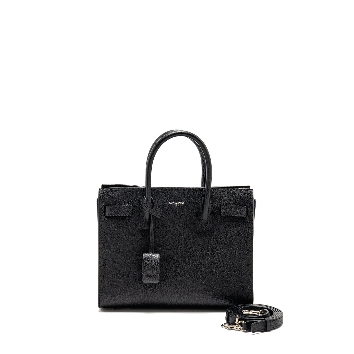 Saint Laurent sac de Grained Calfskin Black