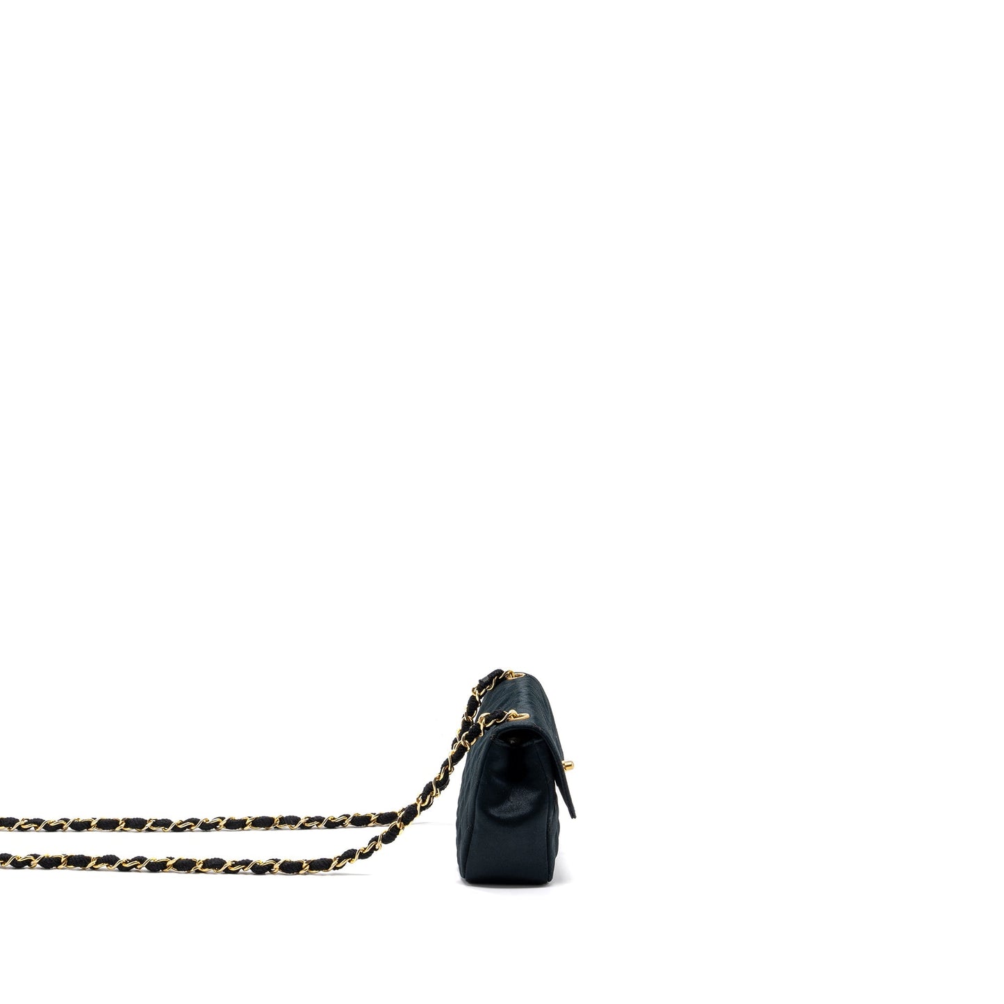 Chanel   Flap Bag Satin Black GHW