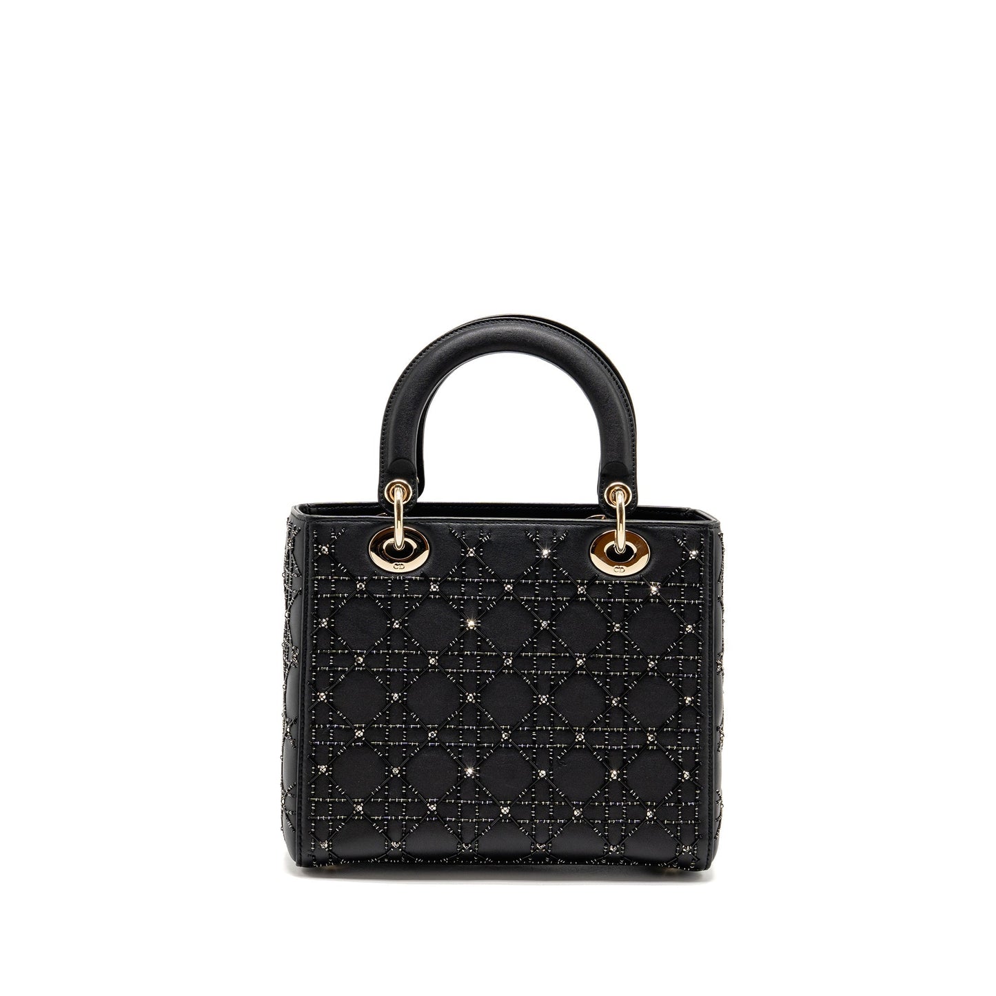 Dior Medium Lady Dior Embellished Cannage Limited Edition Calfskin Black