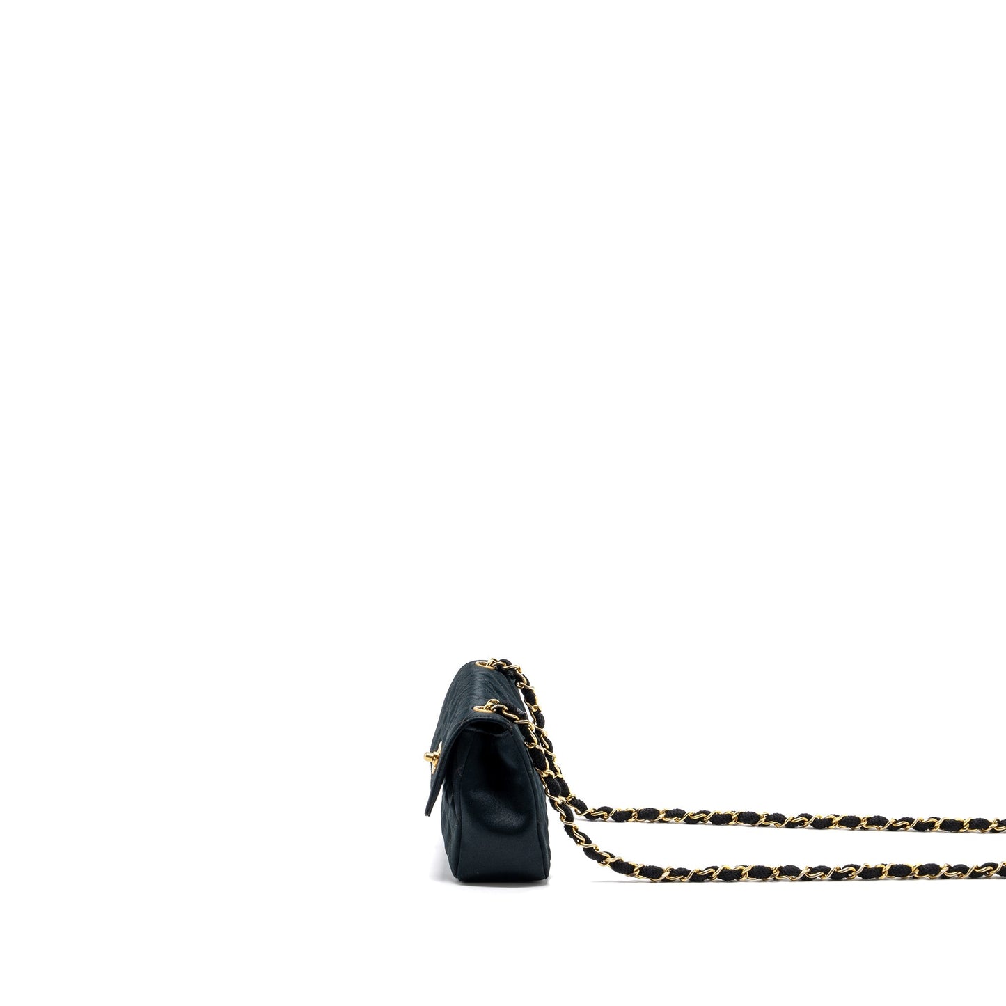 Chanel   Flap Bag Satin Black GHW