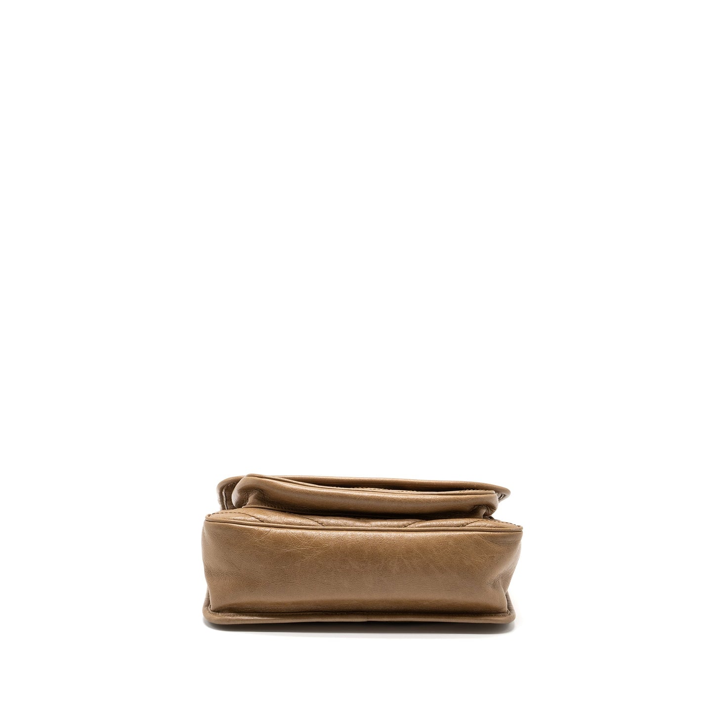 Saint Laurent Medium Niki Purse Crinkled Calfskin Dark Beige Ruthenium Hardware