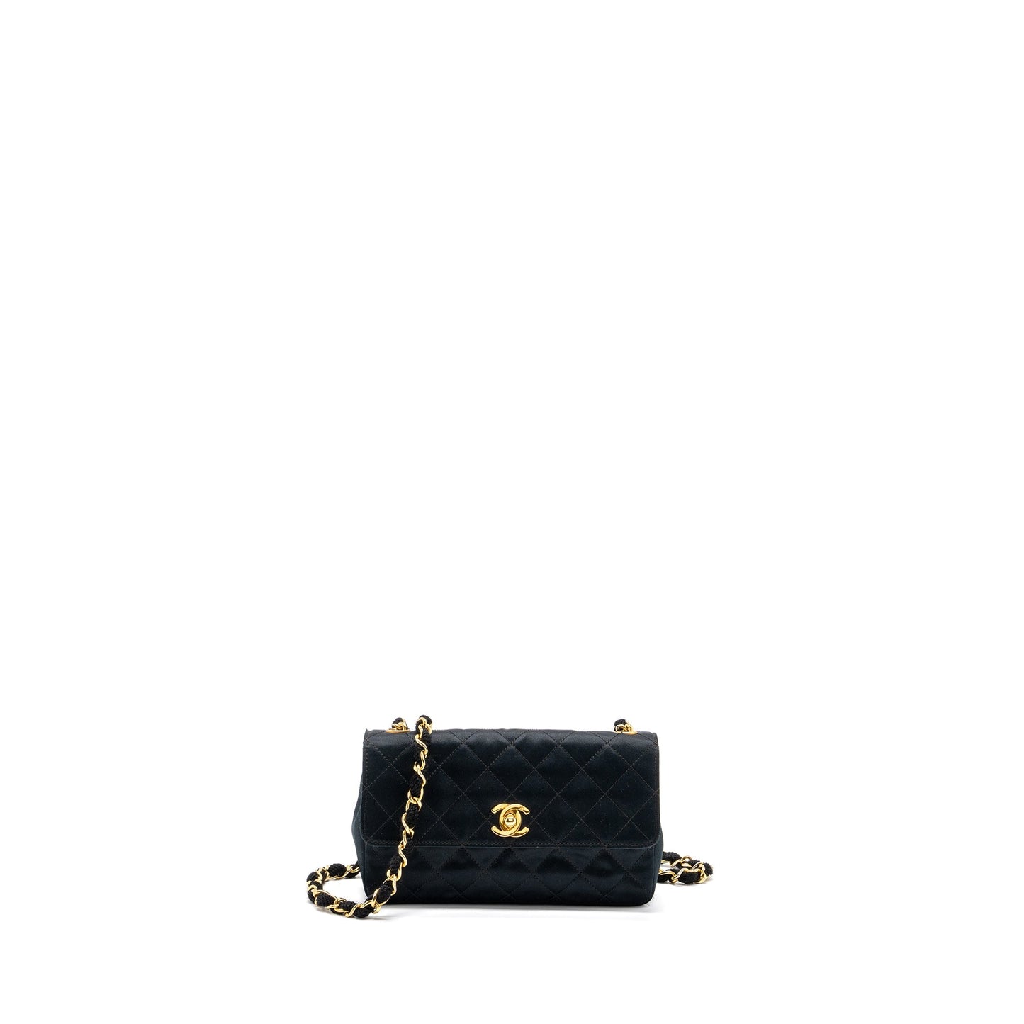 Chanel   Flap Bag Satin Black GHW