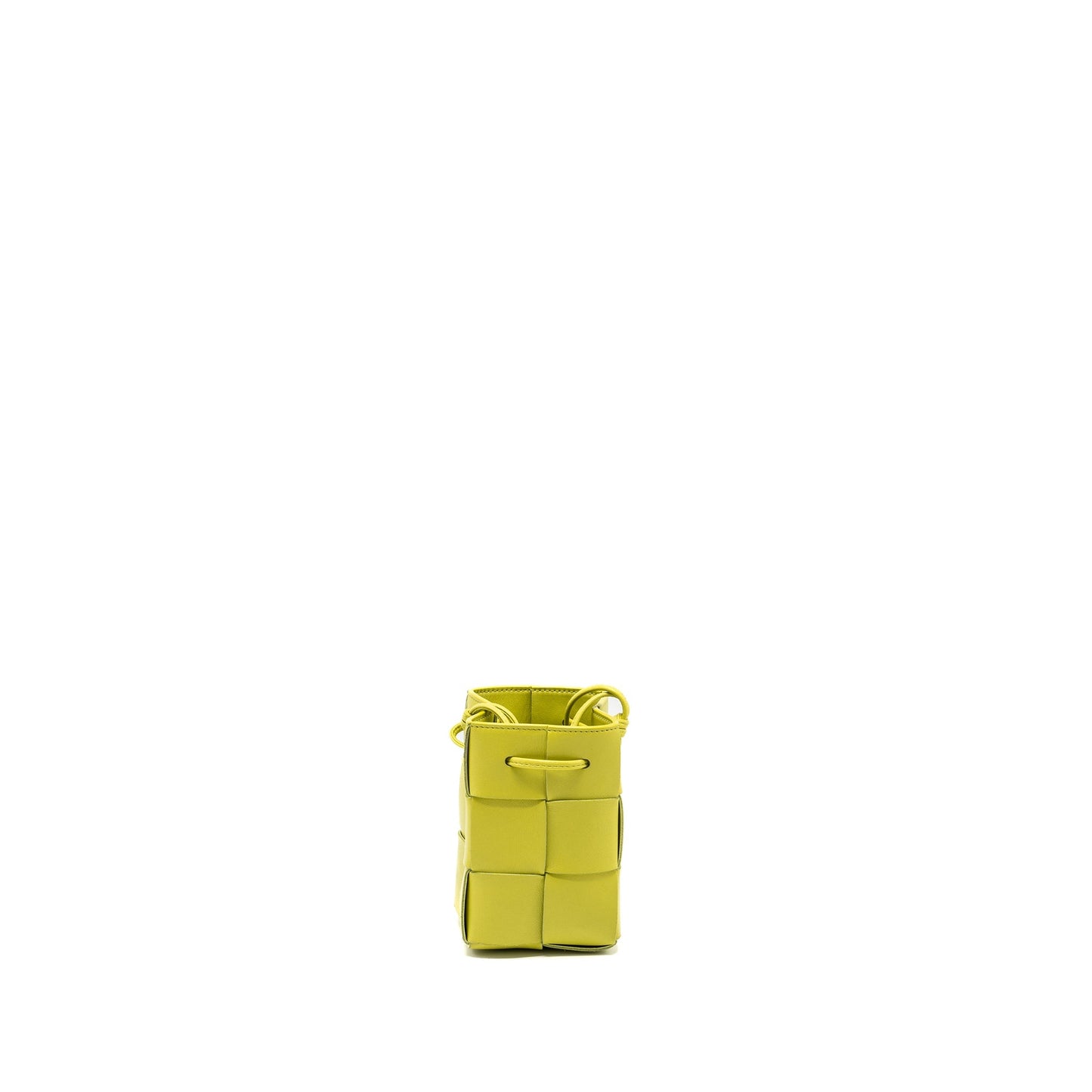 Bottega Veneta Mini Cassette Bucket Purse Lambskin Yellow
