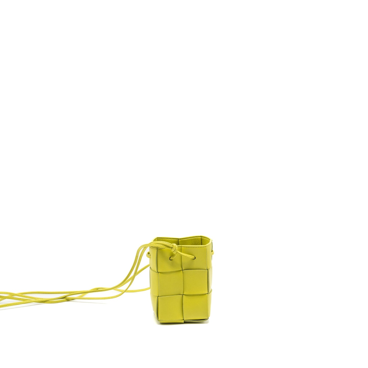 Bottega Veneta Mini Cassette Bucket Purse Lambskin Yellow