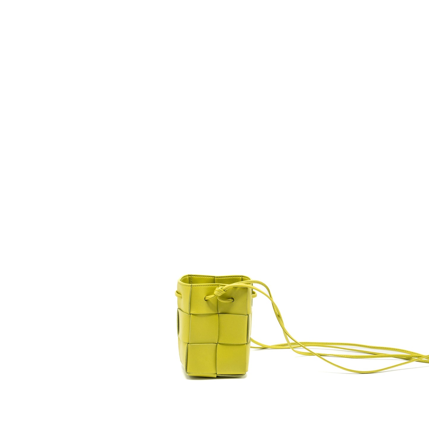Bottega Veneta Mini Cassette Bucket Purse Lambskin Yellow