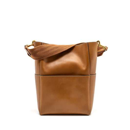 Celine Sangle bucket Purse leather brown