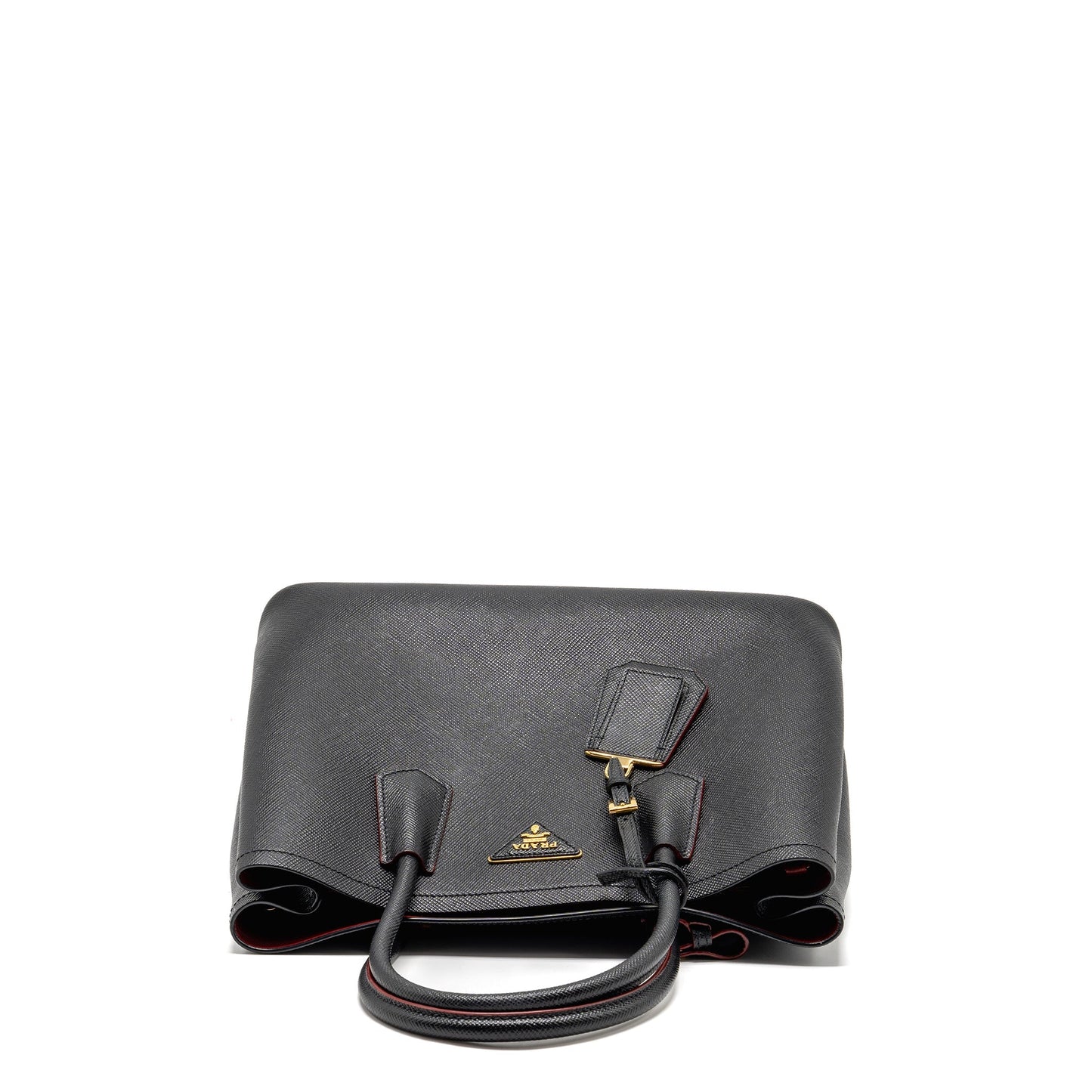 Prada double Purse Saffiano calfskin black