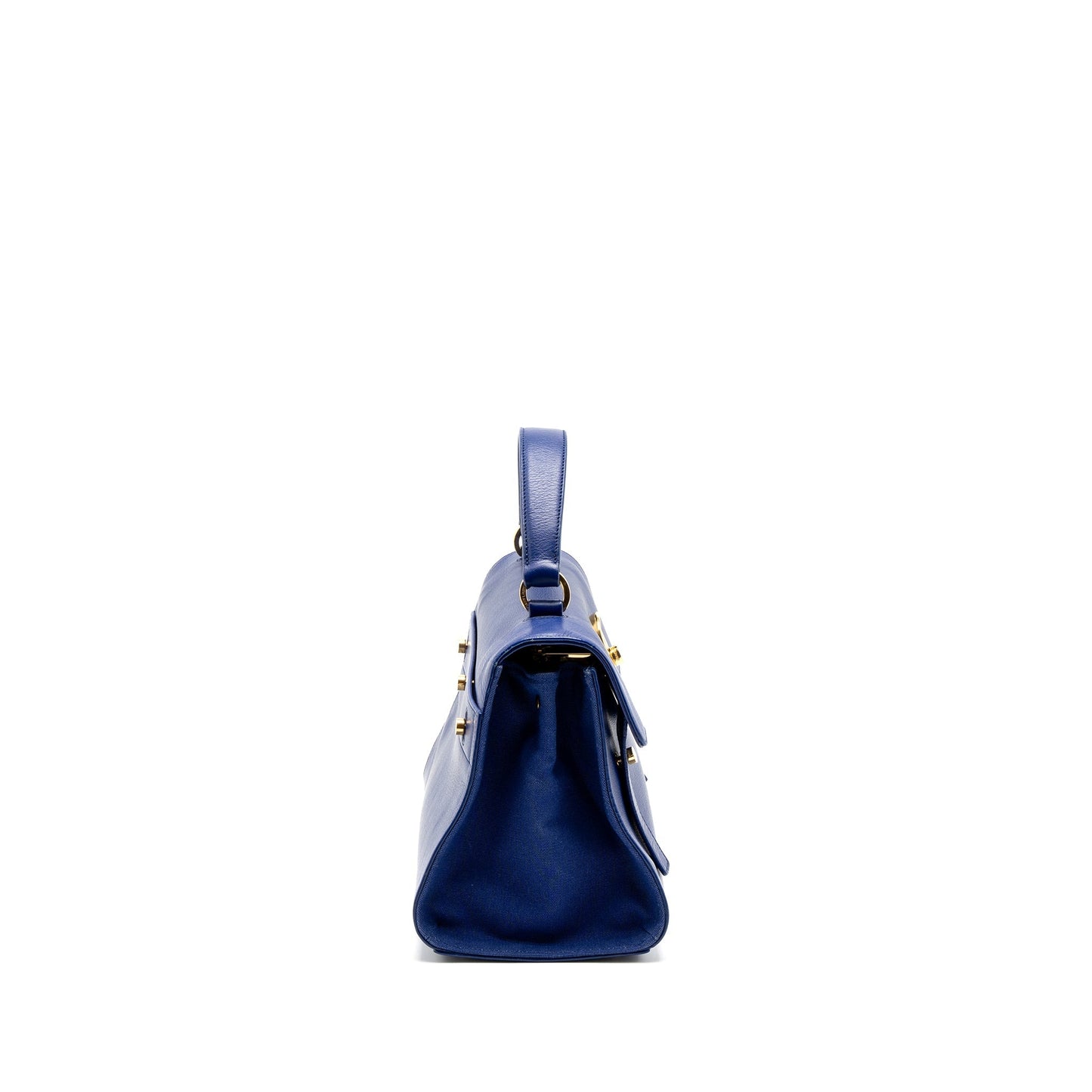 Saint Laurent/ M  Two Tote Purse Calfskin Blue