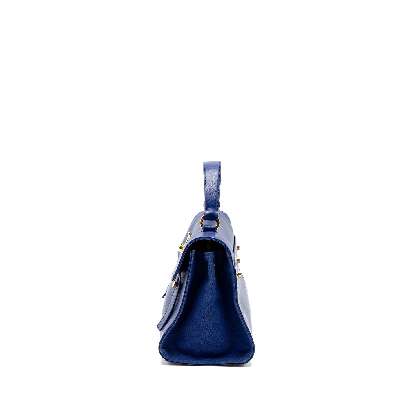 Saint Laurent/ M  Two Tote Purse Calfskin Blue