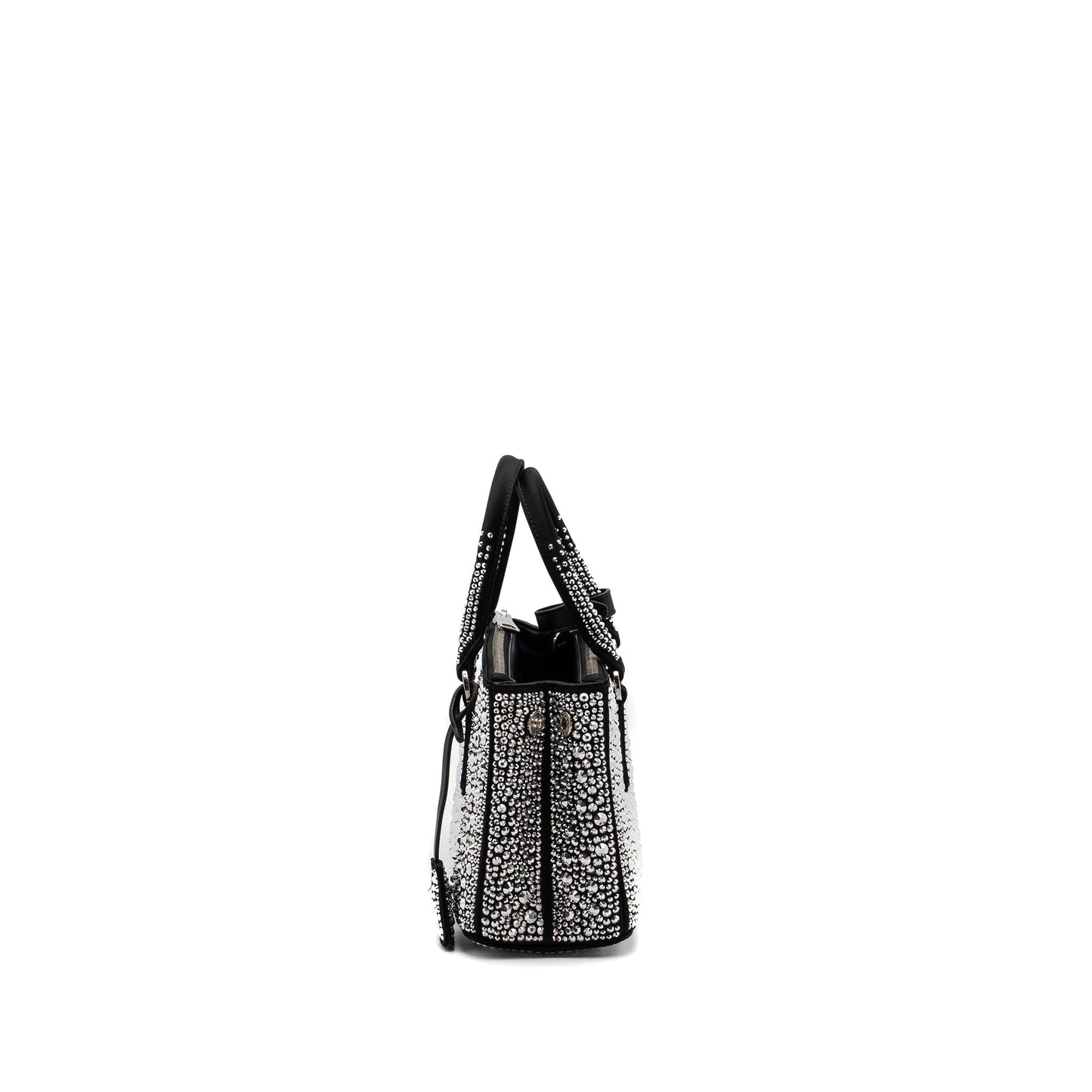 Prada Galleria Satin Mini Purse With Crystal Black