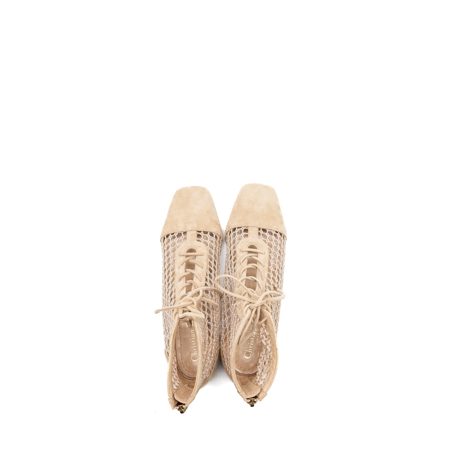 Dior Size 37.5 Naughtily-D Boots Suede/Resille Nude