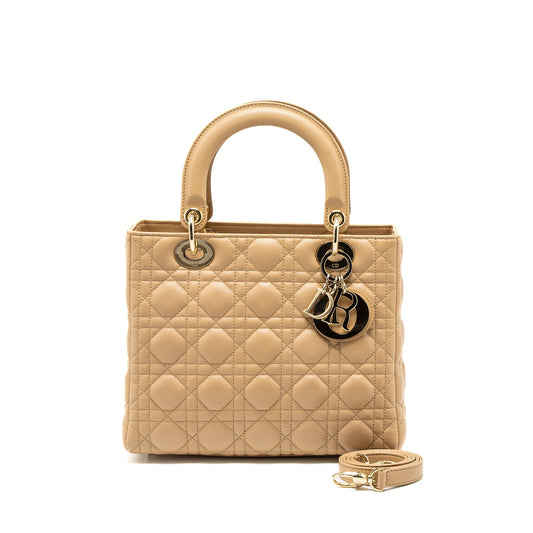 Dior Medium Lady Dior Lambskin Beige