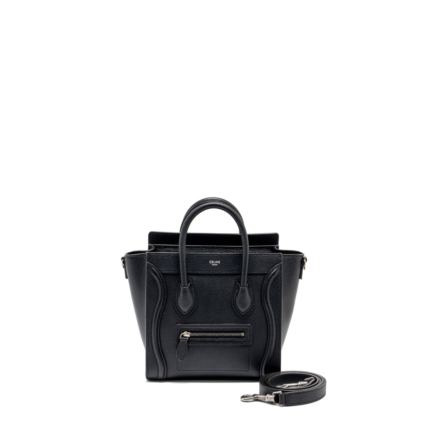 Celine nano luggage Purse calfskin black