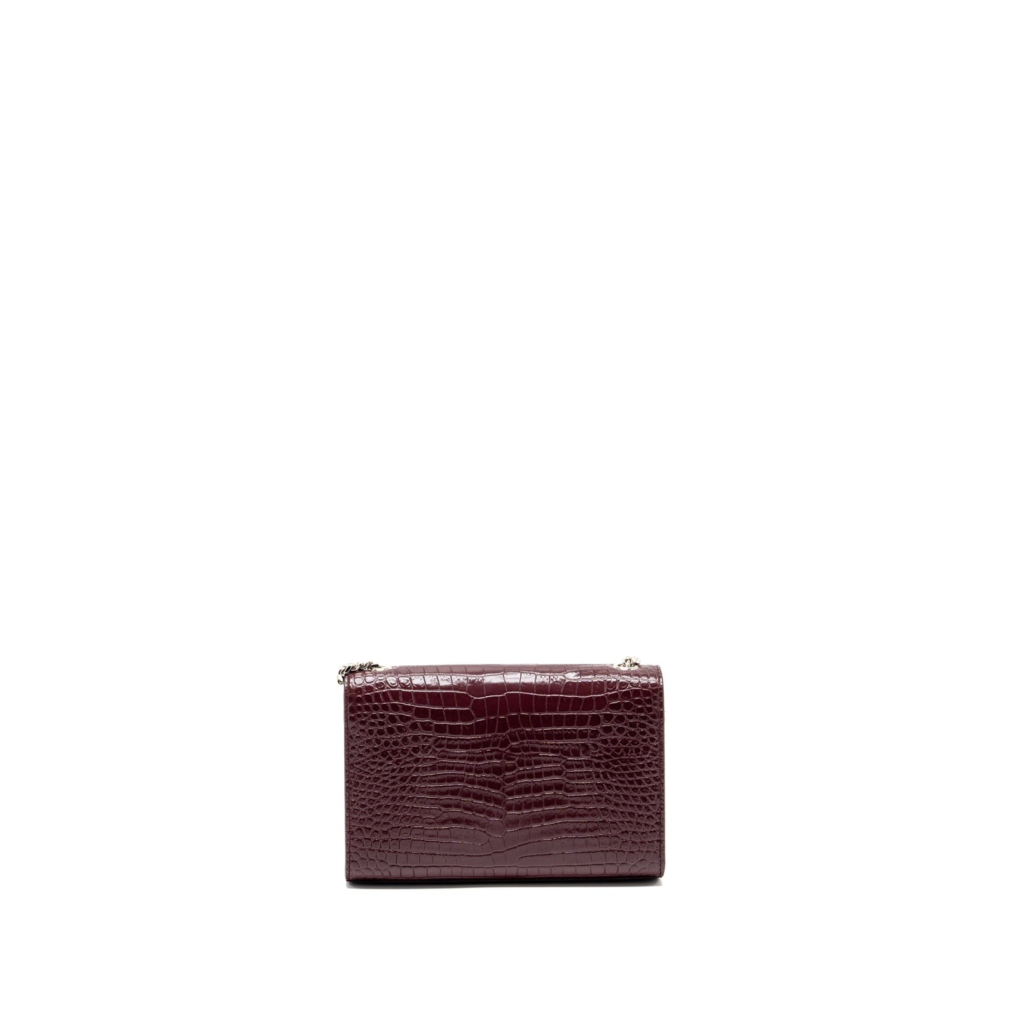 Saint Laurent/ Kate Purse Crocodile-Embossed Calfskin Burgundy