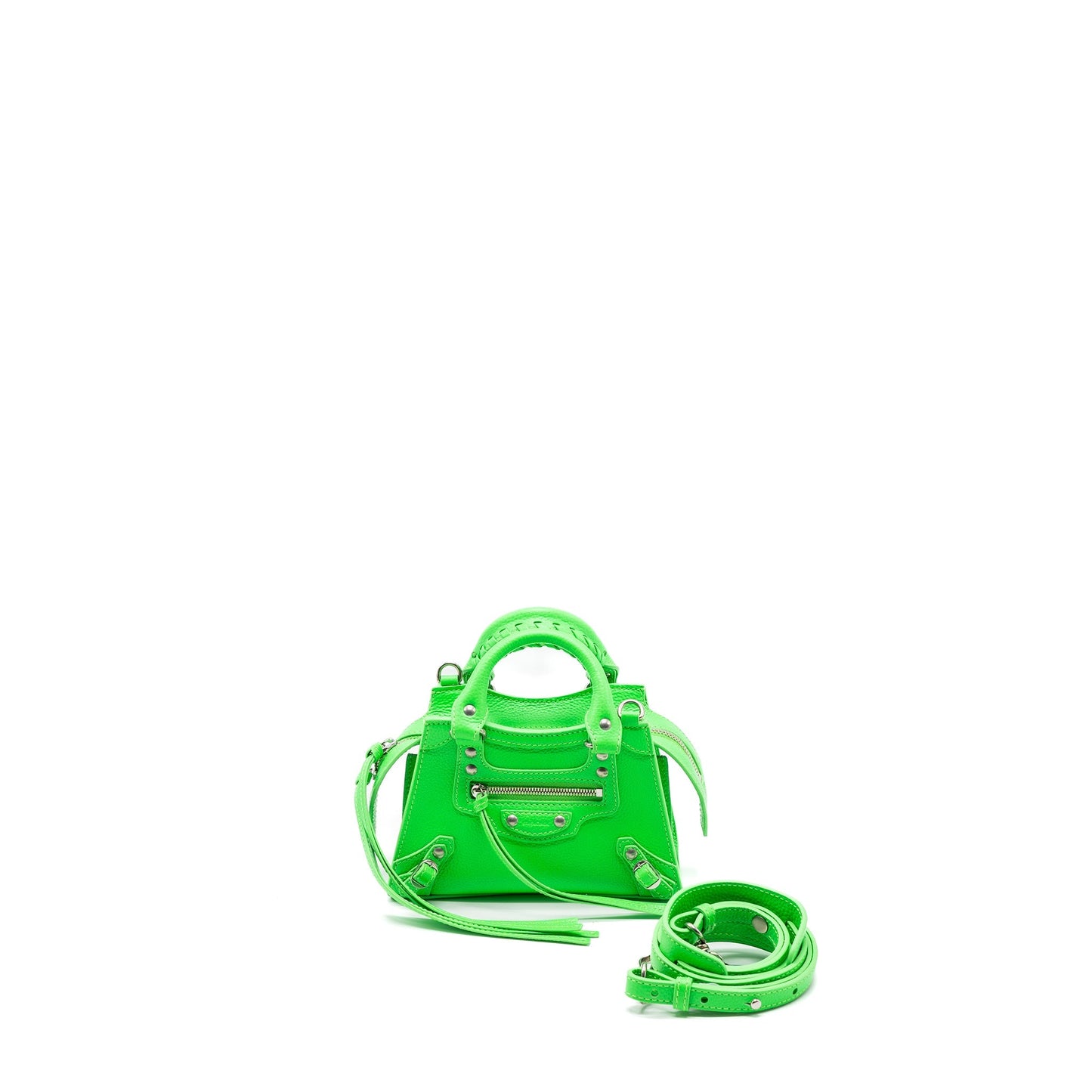 Balenciaga Super Mini Neo City Purse Calfskin Green