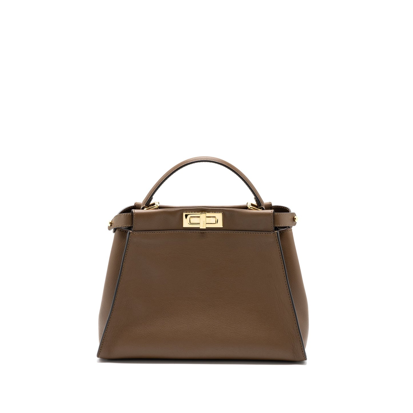 Fendi Medium Peekaboo Purse Calfskin Tobaco
